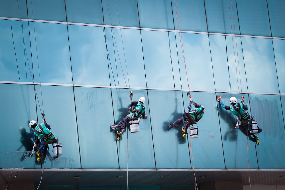 High rise building window cleaning photo